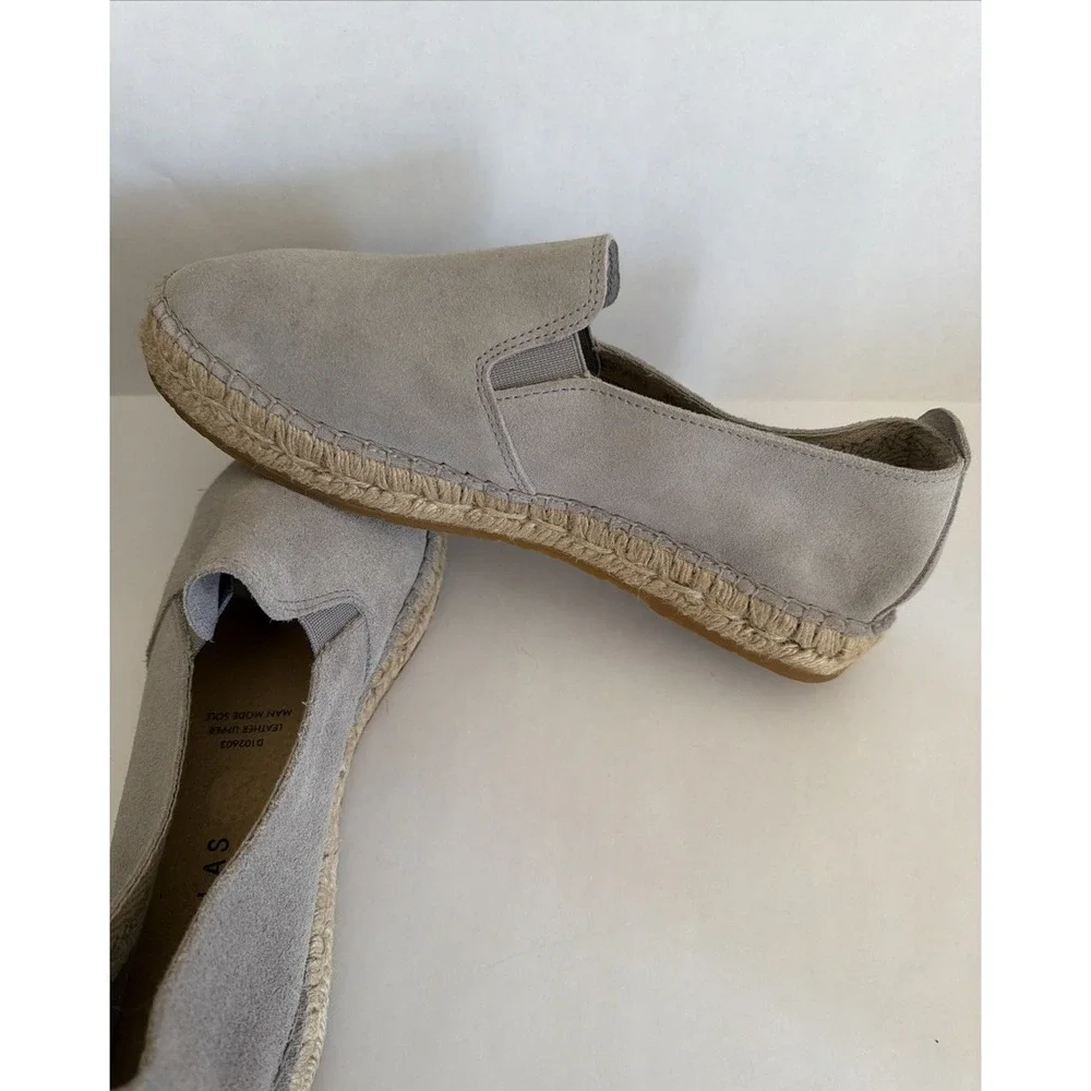 Fabiolas Espadrilles Gray Suede Leather‎ Women's Size 39 US 8.5 Made In Spain